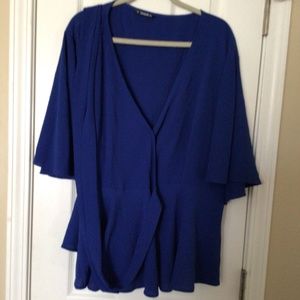 Blue Wrap Blouse